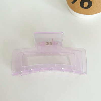 Transparent Square Hollow Jelly Color Plastic Hair Claw For Women