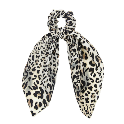 Ribbon Scrunchies Leopard pattern fabric hair tie