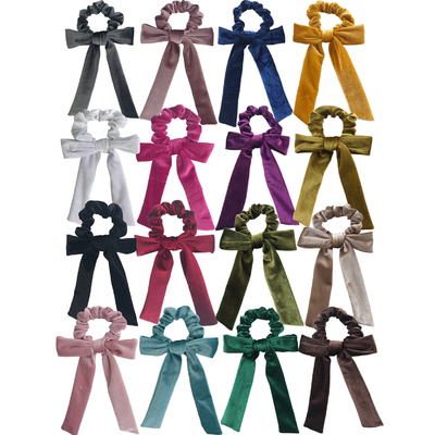 High quality Velvet knot streamer scrunchies