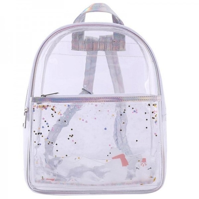 Summer Adjustable Strap Clear School Backpack Transparent Waterproof Mini PVC Backpack