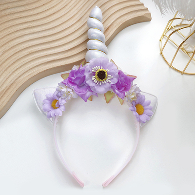 Summer New Unicorn Headband Children'S Cat Ear Flower Headband for girl