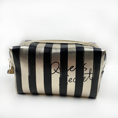 Striped Hand Cosmetic Bag Waterproof Large Capacity Storage Bag for female