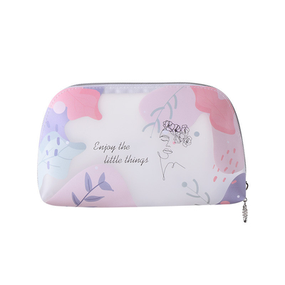 Morandi Series TPU Cartoon Cute Cosmetic Bag Transparent Semicircular Cosmetic Bag