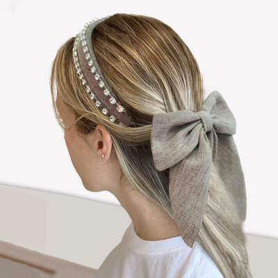Fashion Simple Solid Color Hot Drill Headband To Go Out All-Match For Women