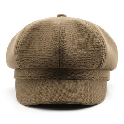 Brushed Fabric Plain Color Beret Outdoor Warm Protection Octangle Caps