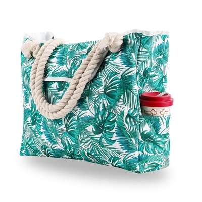 Bolso de playa grande Bolso portátil para el hombro de impresión de vacaciones Bolso de lona de gran capacidad