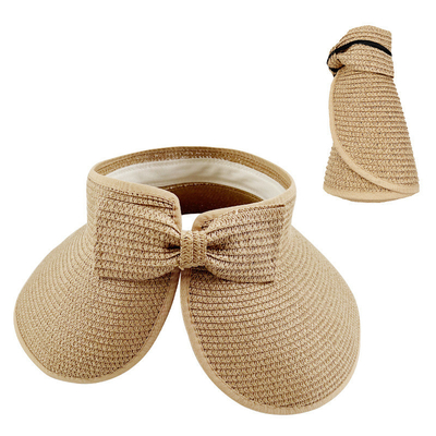 Sombrero de sombrilla de sombrilla con sombrilla de paja plegable